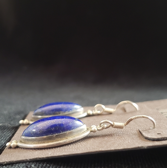 Lapis Lazuli sterling silver earrings - Picture 2 of 6